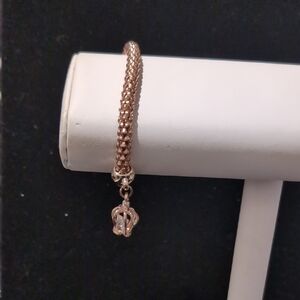 CZ Stretch Crown Charm Popcorn Bracelet